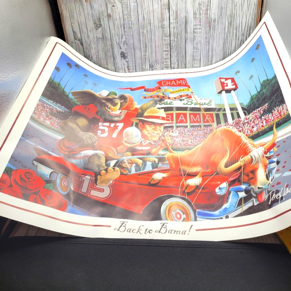 Alabama football  caricature by Don Howard - "Back to Bama"